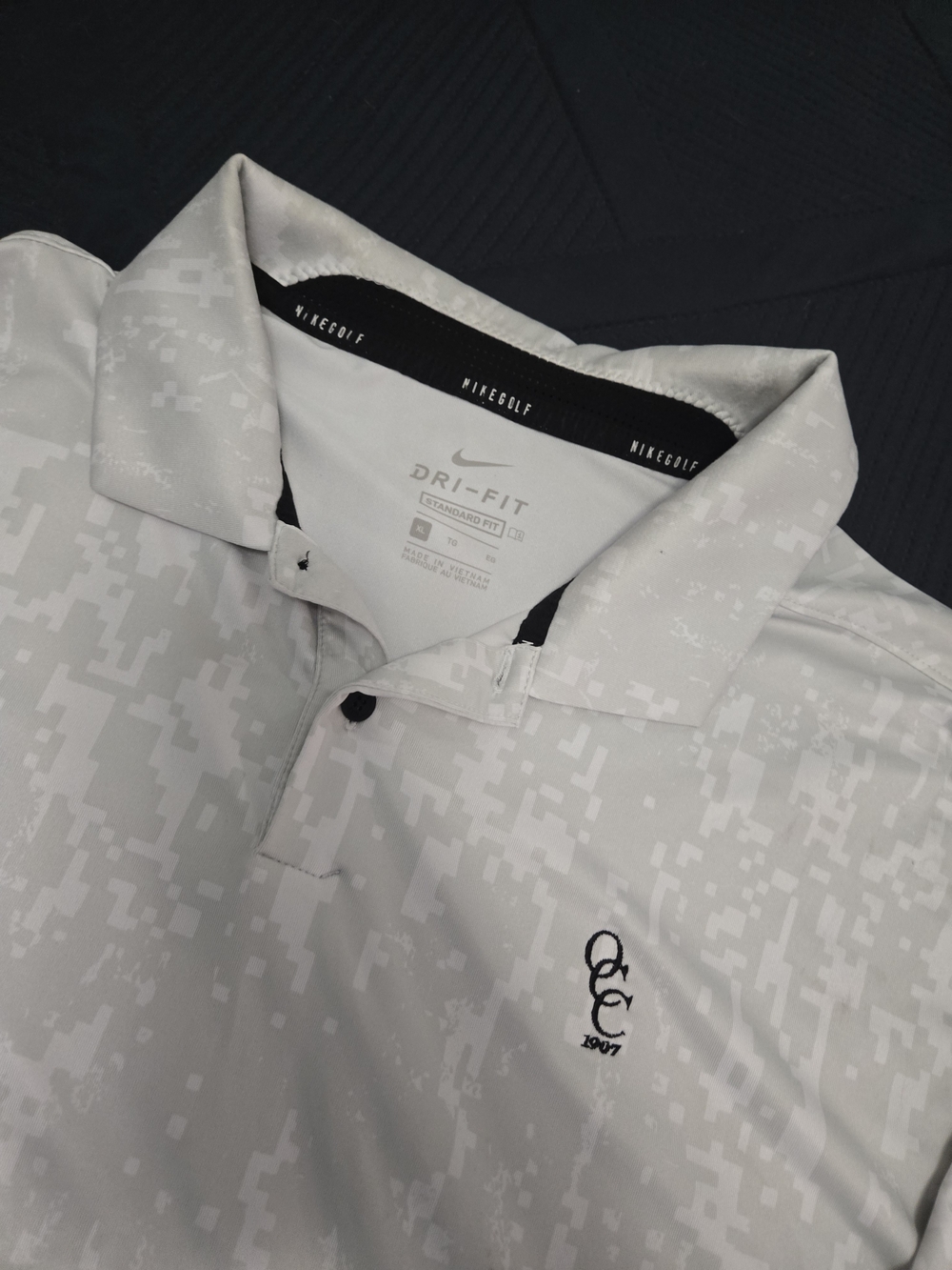 Nike Golf  White Digital Camo Dri-FIT Polo Size Xl